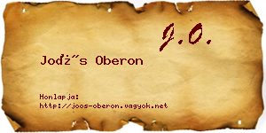 Joós Oberon névjegykártya